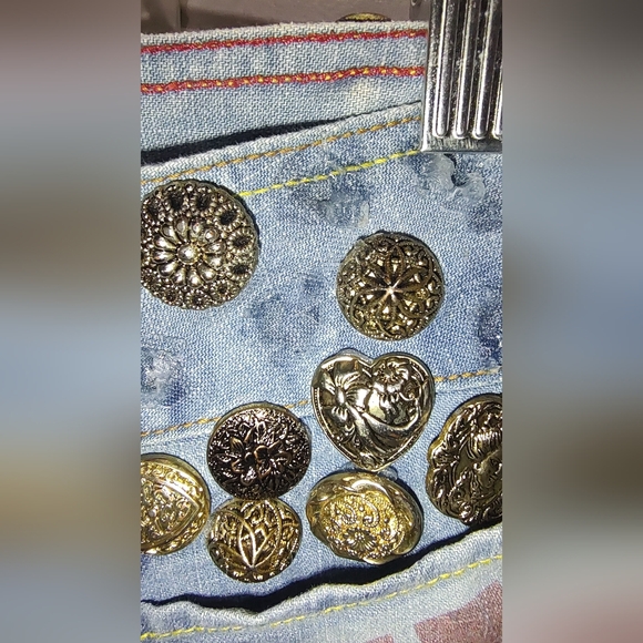 Von Dutch Originals Kustommade Jeans Womens w/Metal Accents Vogue Graffiti Sz 27 - Picture 7 of 16